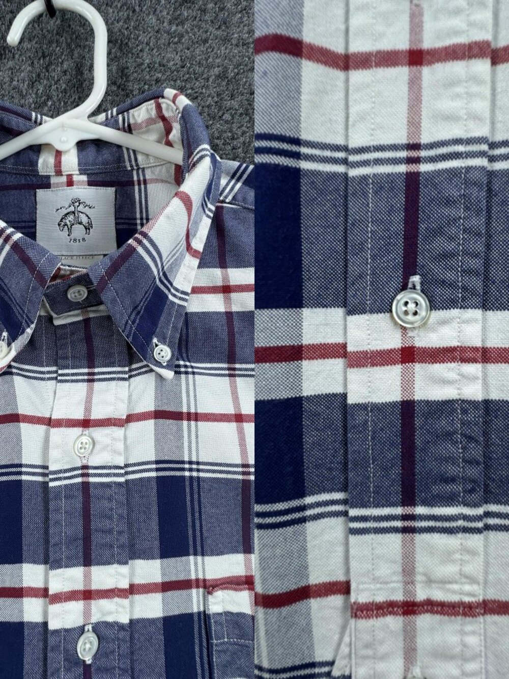 Brooks Brothers Black Fleece Thom Browne Oxford OCBD Plaid Cotton 16 USA Shirt